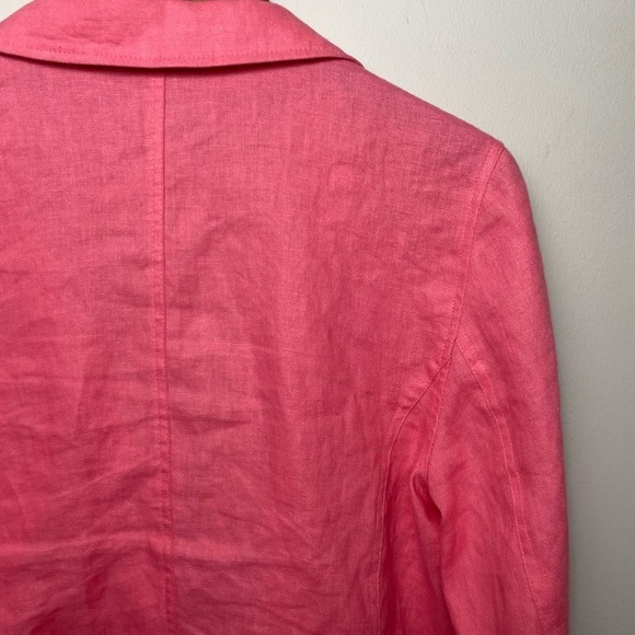 Chico’s 100% Linen Coral Snap Button Jacket Sz M - Picture 6 of 6